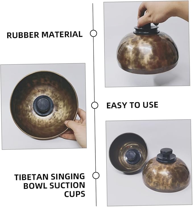 Mikinona Sound Bowl Suction Cups 2Pcs Rubber Handle for Singing Bowl Meditation Stabilizer Easy Attach and Lift Accessory - Bloomnest