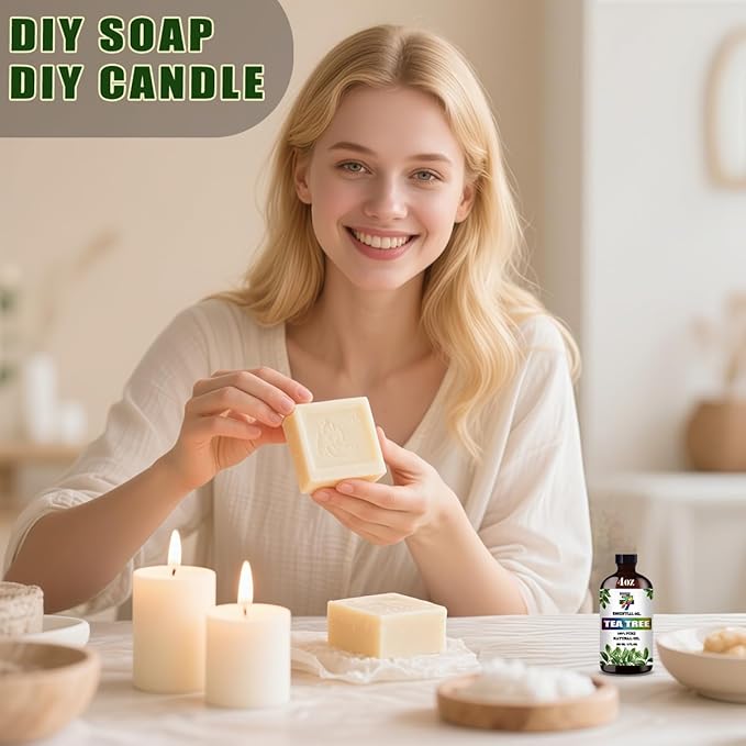 Tea Tree Essential Oil (4 oz/120 ml) — Tea Tree Oils for Aromatherapy, diffusers, humidifiers, Home fragrances, DIY Skincare, soap Making, DIY Candle, Relaxation, Yoga, and Meditation GV77ZFESSENTIALOILBUYNOW