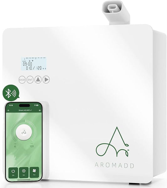 2025 Upgraded 3500 Sq.Ft Smart Scent Machine - HVAC System, Whole House Aroma & Hotel Collection Diffuser, Waterless Essential Oil Diffuser for Home, Office, 600ML Capacity, Cold Air Tech (White) - Bloomnest