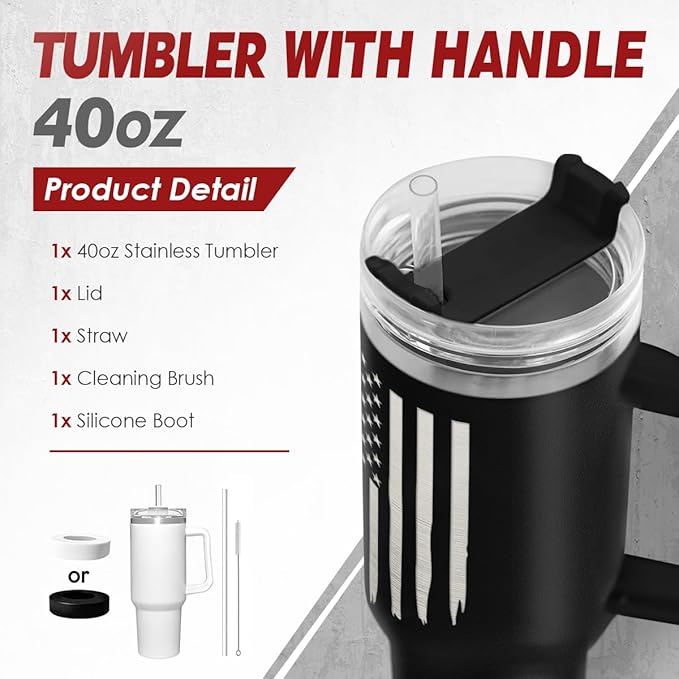 SANDJEST Retirement Gift for Men - 40oz Stainless Steel Insulated Coffee Tumbler with Lid & Straw, Gift Ideas for Boss Coworkers Fathers Husband, Christmas Birthday - Bloomnest