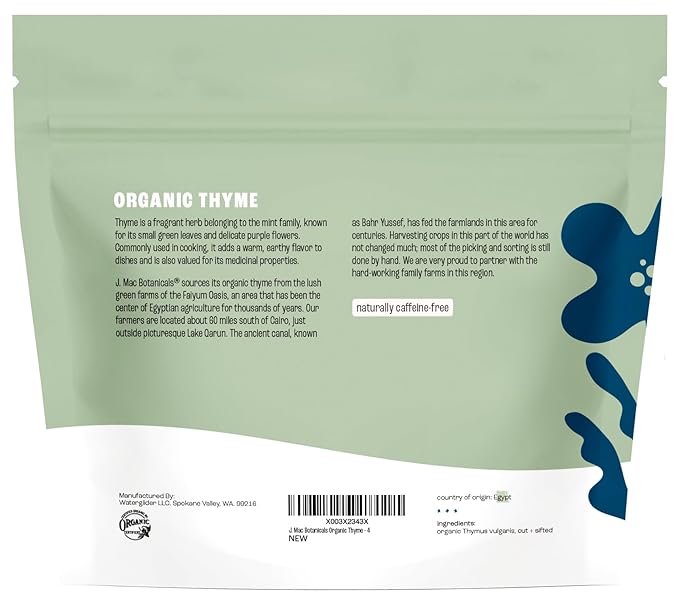 J Mac Botanicals Organic Thyme - 4 oz - Bloomnest