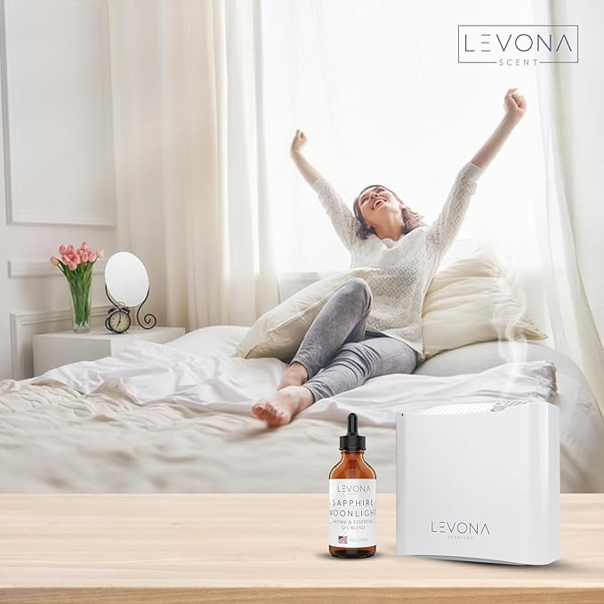 Levona Scent Essential Oils - Scents for Home, Hotel & Office Use - Perfect for Home Diffuser & Humidifiers - Aroma Fragrance Oil, Ideal for Massage, Relaxation, and Spa - Sapphire Moonlight, 120ml LEVONASCENT