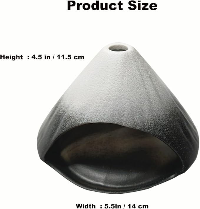 Ceramic Palo Santo Holder,Fuji Mountain Shape Incense Stick Burner for Yoga,Meditation,and Energy Cleansing Shower, Anxiety Relief for Women,Meditation with Gift Box (Black and White) - Bloomnest