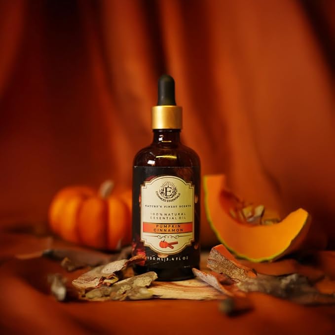 Luxurious Pumpkin Cinnamon Fragrance Oil by Enhanced Essentials|Holiday Mood Aromatic Oil for Diffuser,Laundry, Aromatherapy,Perfume,Gifting,Soap & Candle Making|with Glass Dropper|100 ml Bloomnest