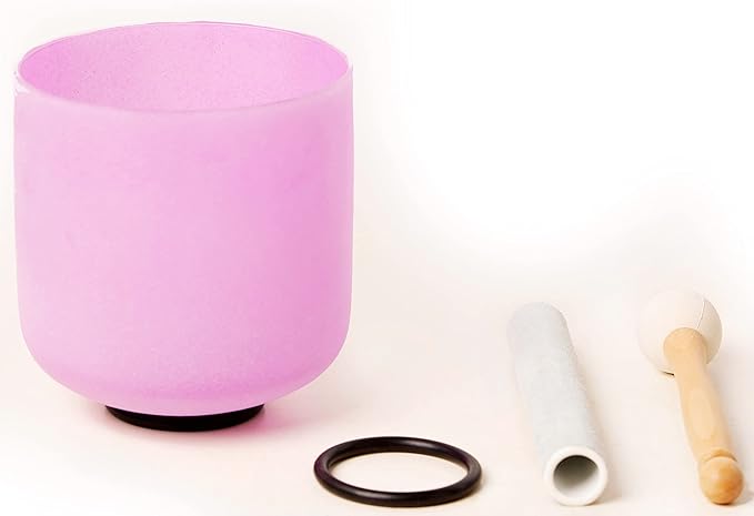 Leize Quartz Crystal Singing Bowl 432hz B Note Crown Chakra Violet 6" with Suede Striker - Bloomnest