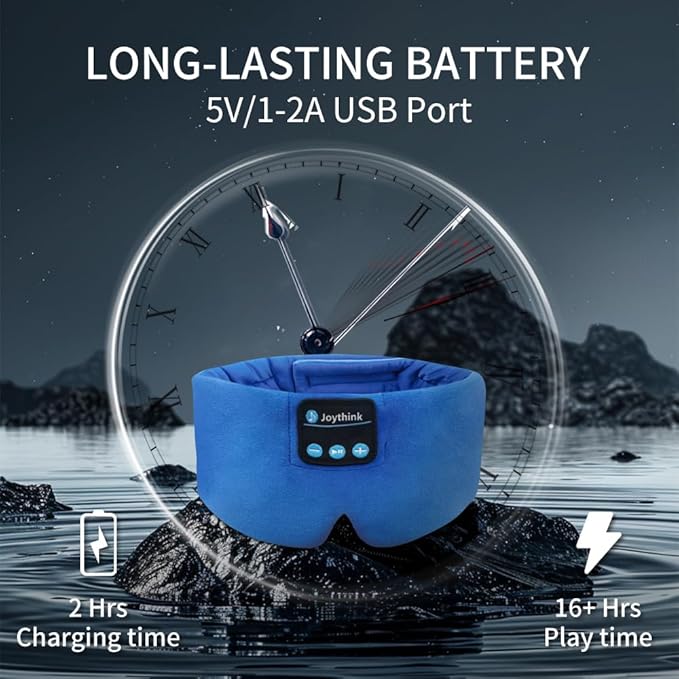 Joythink Sleep Headphones Bluetooth Headband Sleeping Eye Mask Kids Children Soft Wireless Sleep Headphones for Women Men Silk Speaker Bluetooth Earbuds for Side Sleeper Music Mask Cool - Bloomnest