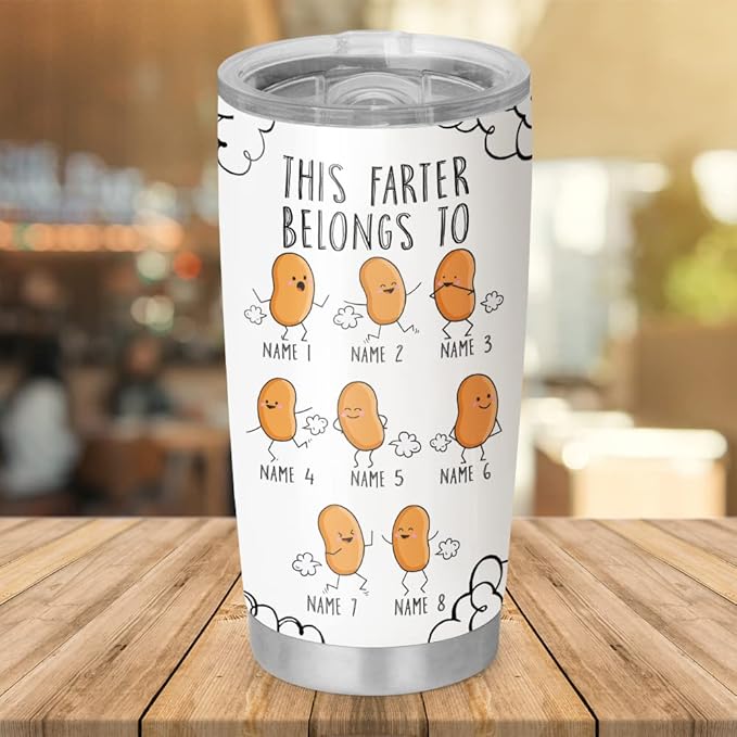 Personalized World's Greatest Farter I Mean Father Gift for Husband Tumbler Cup, Dad, Papa, Grandpa 20oz Insulated CoffeeTea Tumbler with Lid - Bloomnest