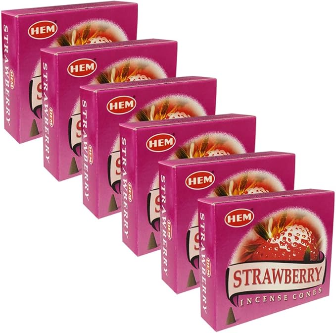 TRUMIRI Incense Cone Holder Bundle with Hem Strawberry Incense Cones - Pack of 6 (Approx 60 Cones) TRUMIRI