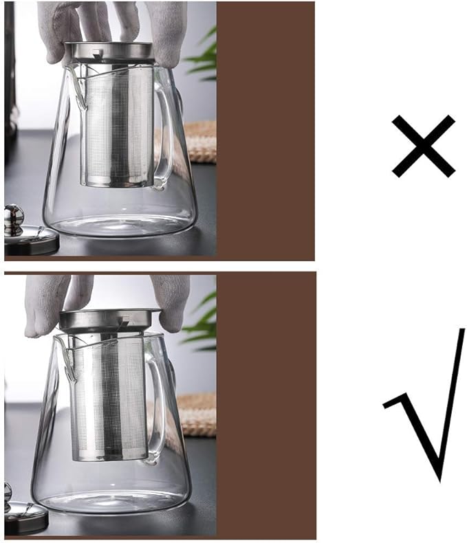 Glass Teapot with Infuser Tea Pot 32oz/43oz Tea Kettle Stovetop Safe Blooming and Loose Leaf Tea Maker Set (43oz/ 1300ml) - Bloomnest