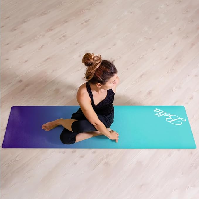 Custom Name Yoga Mat,Personalized Travel Yoga Exercise Mat,Non Slip,Perfect for Kids & Adults,Gradient Color E Series - Bloomnest