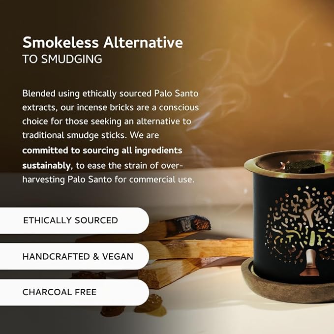 Palo Santo & Copal Smokeless Incense Bricks Refill | 3 x 9 Bricks | Aromatherapy | Smudging | Made with Essential Oils | Natural Air fresheners for Home | Spiritual Meditation Accessories Aromafume