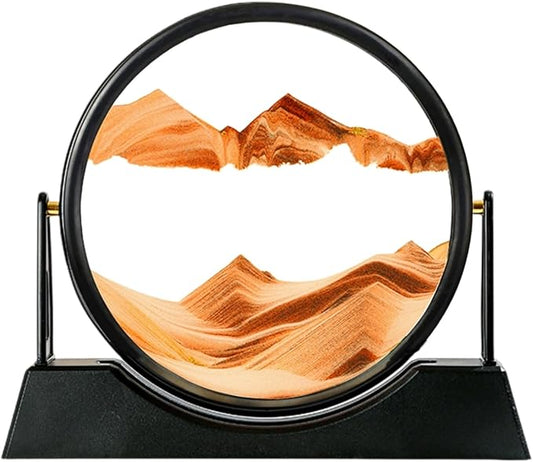ZSDSZDZY Moving Sand Art Picture Liquid Motion, 3D Quicksand Décor, Deep Sea Sandscapes with Display Flowing Sand Frame for Relaxing, Desktop Office Home Decoration(Orange) - Bloomnest
