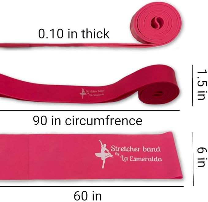La Esmeralda Stretch Bands Set of 2 for Ballet, Dancers, Gymnastics .Resistance Bands to Improve Flexibility, Splitting and Strenght. 3 Colors, Gift Box, Instruction Booklet, Carry Bag Including. - Bloomnest