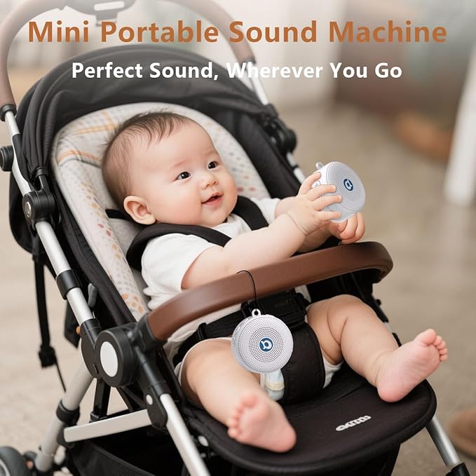 Double Brown Noise Sound Machines with 30 Soothing Sounds Mini White Noise Machine Baby 32 Volume Level Sleep Machine for 3D Surround Sound Rechargeable Noise Machine for Kid Adult Home Travel