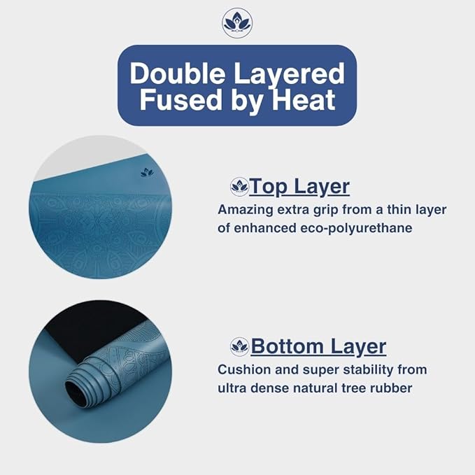 Clever Yoga Liquid Balance Thick Yoga Mat - Pro Exercise Yoga Mat with Non-Slip Surface for Home Gym, Earth-Friendly & Recyclable Pilates and Workout Pad Women & Men, 4.5 mm - Bloomnest
