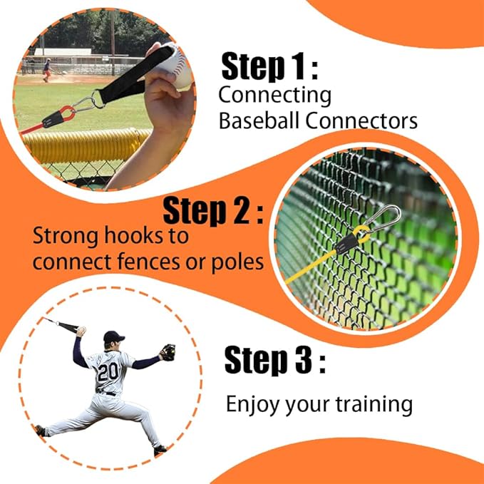 Baseball Resistance Trainer,Training Aid for Baseball Softball Pitchers,Interchangeable Grips to Build Arm Strength,Arm Bands for Baseball Players,Baseball Throwing Trainer,Great to Warm-Up - Bloomnest