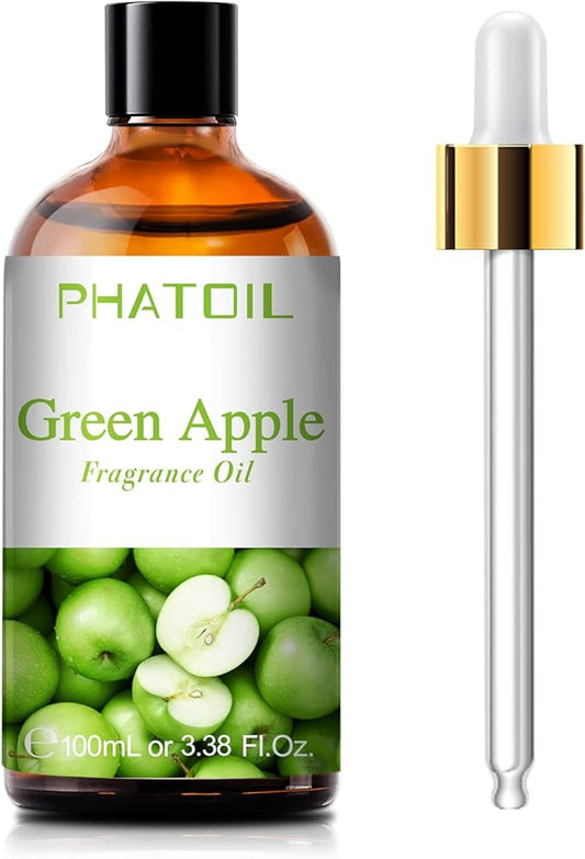 PHATOIL 3.38FL.OZ Green Apple Fragrance Oils for Aromatherapy, Essential Oils for Diffusers for Home, Perfect for Diffuser, Yoga, DIY Candle and Soap Making - 100ml - Bloomnest
