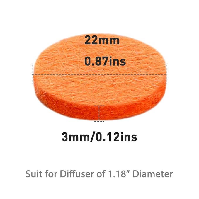 Maromalife 48PCS 22mm Replacement Refill Pads for 30mm Essential Oil Diffuser Necklace, Felt Pads for Aromatherapy Necklace Pendant Diffuser Bracelet Car Diffuser Vent Clip with 12 Colors, 0.87 Inch - Bloomnest