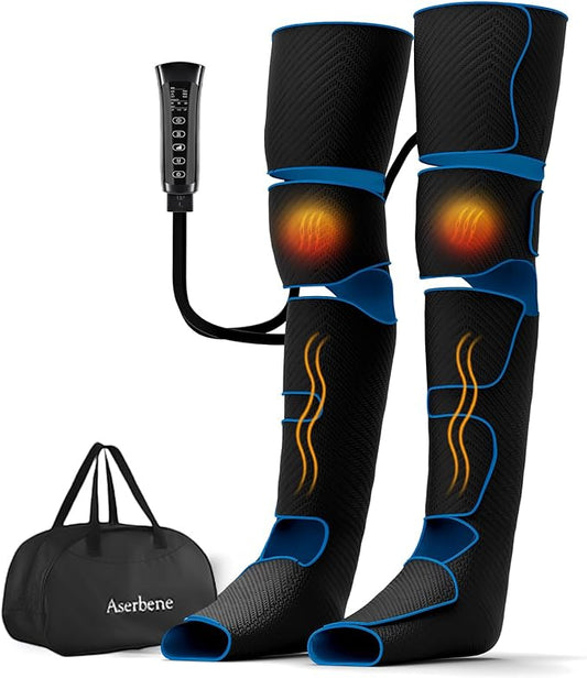 Leg Massager, Leg Compression Massager with Heat and Vibration, Foot and Leg Massager for Circulation and Relaxation, Gift for Women Men Mom Dad - Bloomnest