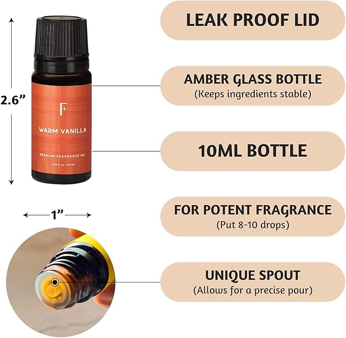 Folkulture Essential Oils for Diffuser | Fall Essential Oils Set of 6x0.34 fl oz | 60 ml Fragrance Oil, Diffusers Oils Fall Scents for Home | Oil Diffusers Fragrances for Diffusers | Pumpkin Spice oil - Bloomnest