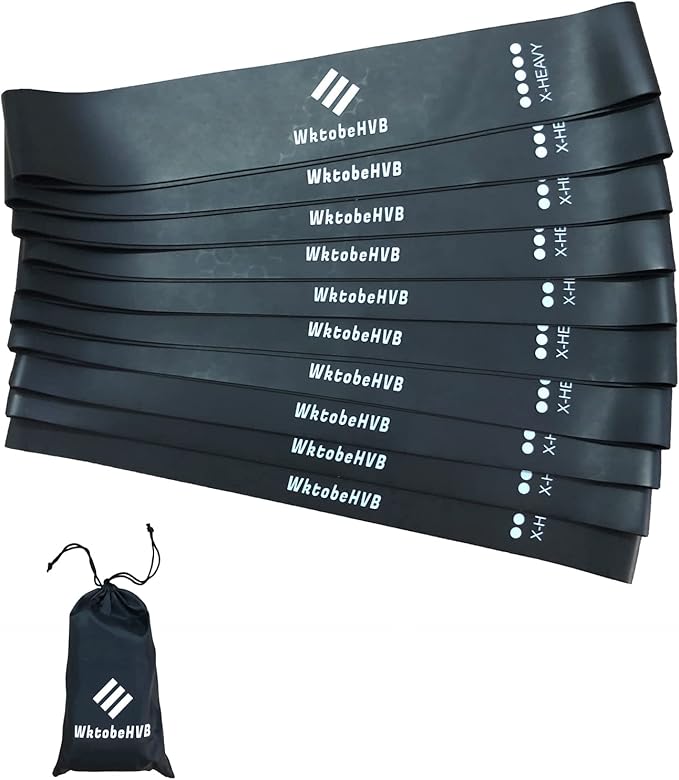 Resistance Loop Exercise Bands-5/10 Pack-10/12 Inch Stretch Bands for Working Out with Carry Bag-Elastic Bands for Physical Therapy, Rehab, Yoga, Pilates and Strength Training at Home or Gym - Bloomnest