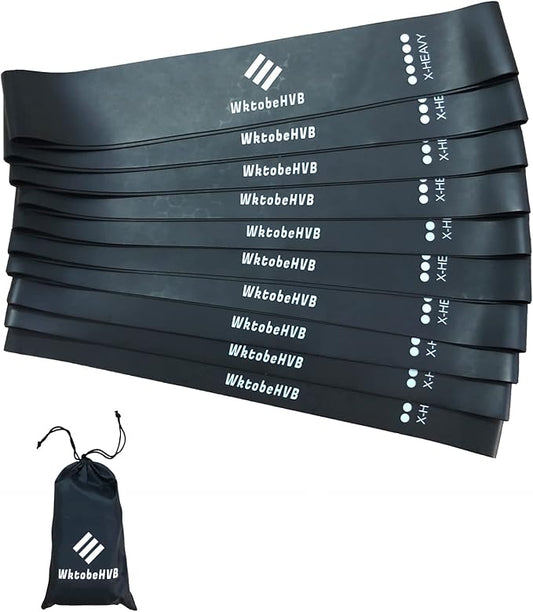 Resistance Loop Exercise Bands-5/10 Pack-10/12 Inch Stretch Bands for Working Out with Carry Bag-Elastic Bands for Physical Therapy, Rehab, Yoga, Pilates and Strength Training at Home or Gym - Bloomnest