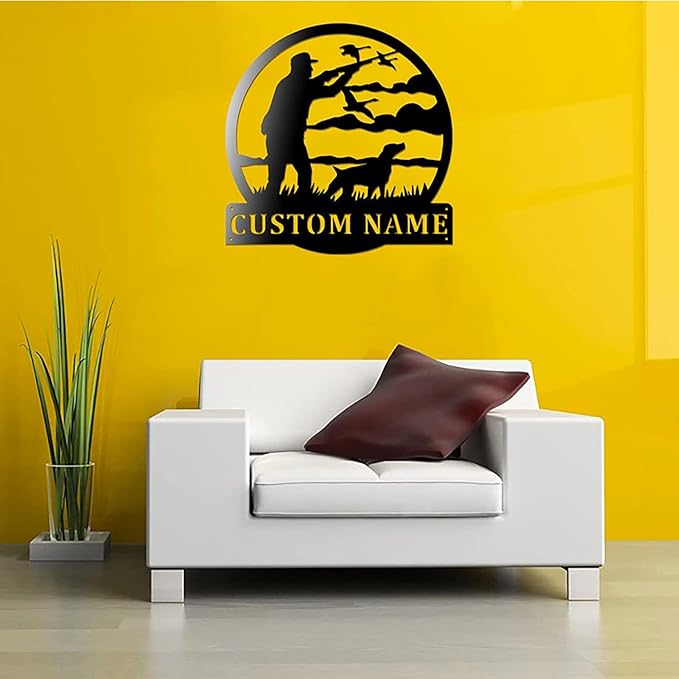 Lovely POD Personalized Hunting Metal sign, Hunting Art, Custom Goose Duck Hunter Led Lights Metal Wall Art, Personalized Hunter Name Decoration For Home, Hunting Home Decor, Father's Day Gift - Bloomnest