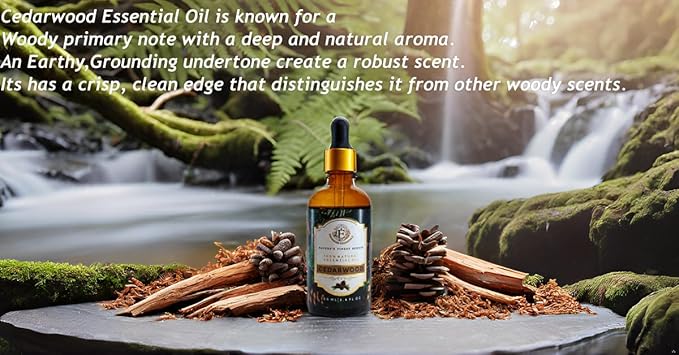 Luxurious Cedarwood Essential Oil by Enhanced Essentials|Pure & Natural|for Home,Diffusers,Skin,Aromatherapy, Bath,Massage,Perfume,Gifting,Soap & Candle Making|with Glass Dropper| 3.38 fl oz (100 ml) Bloomnest