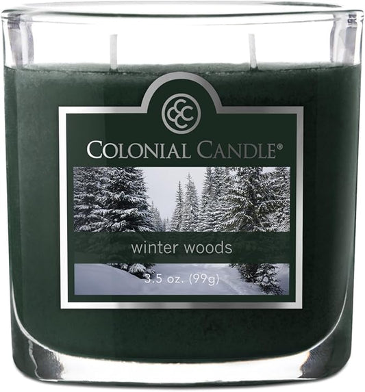 Colonial Candle Winter Woods Scented Jar Candle, 2 Wick, 3.5 oz, Mottled Wax Candle - Bloomnest