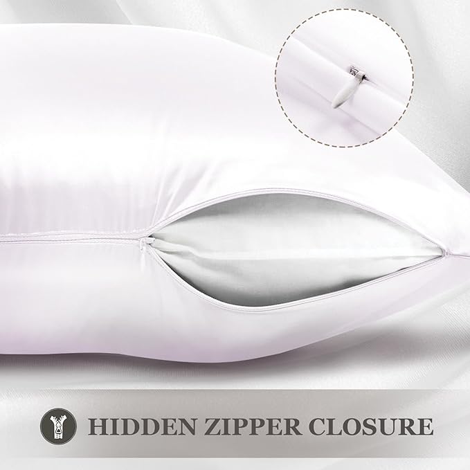 Adubor 100% Silk Pillowcase - Mulberry Silk Pillow Cases, 23 Momme 6A Grade Fibers, Silk Pillow Case for Hair and Skin Health, with Hidden Zipper (Queen 20''x30'', White, 1PC) - Bloomnest