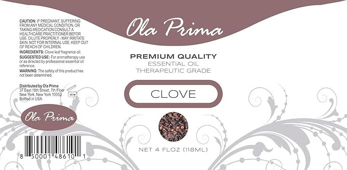 Ola Prima Oils - Clove Essential Oil 4 oz, Clove Oil for Skin, Diffuser, Natural, Premium Grade - Clove Oil - Bloomnest