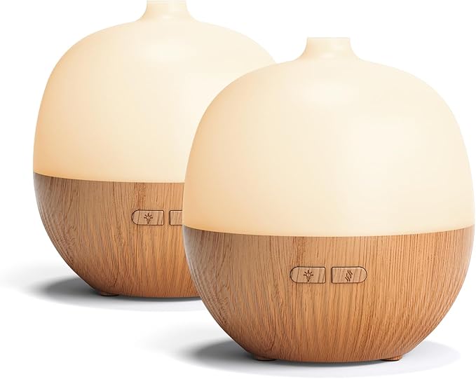 ARVIDSSON Essential Oil Diffuser 2 Pack, 100ml Aromatherapy Diffuser with Mood Light, Ultrasonic Oil Diffusers for Home, Small Diffuser for Essential Oils, Gift for Women - Bloomnest