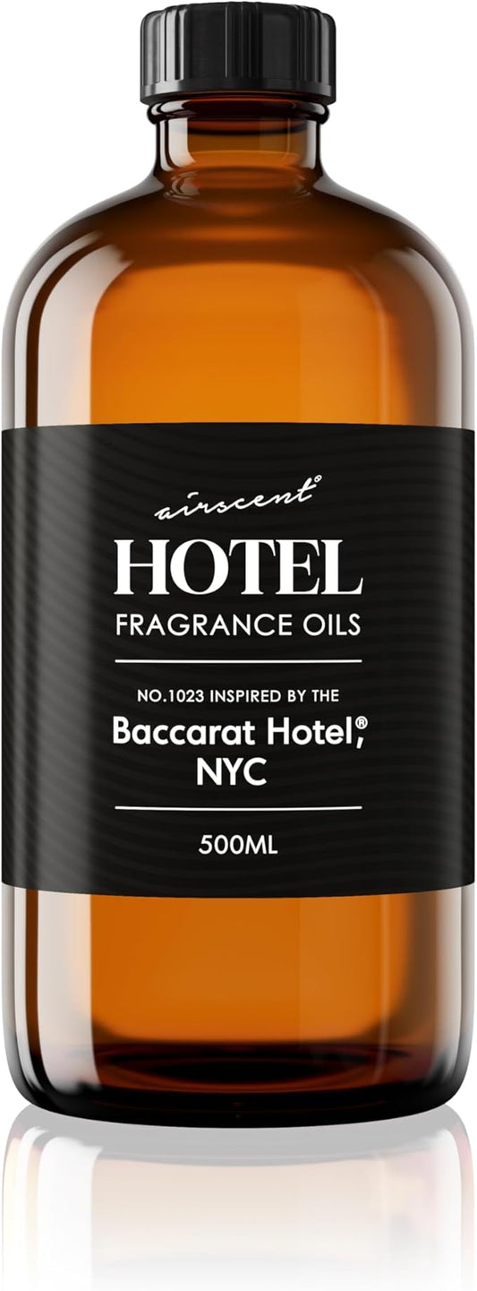 AirScent Hotel Diffuser Oil No. 1023 Inspired by The Baccarat Hotel Scent - Love Affair Fragrance Oil for Ultrasonic and Waterless Diffusers and Crafting - 500 mL, 16.9 fl oz Glass Bottle Airscent