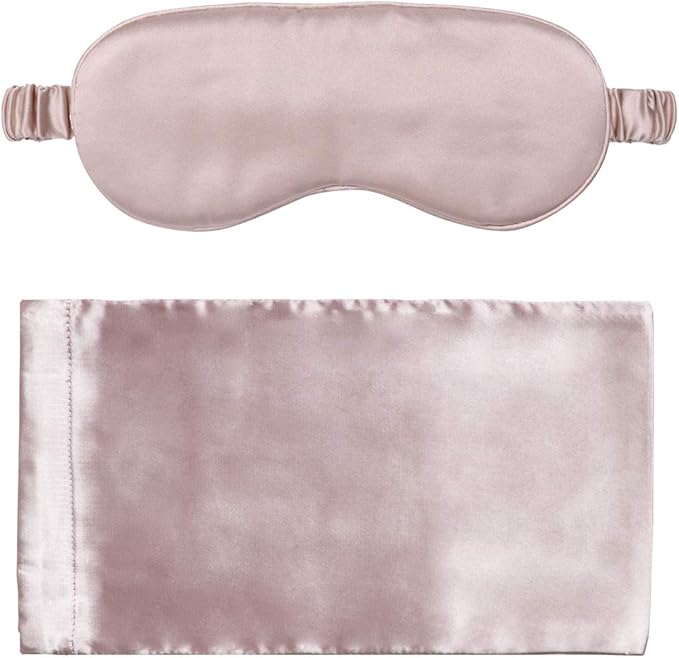 Silk Sleep Mask Light Blocking Luxury 100% Mulberry 19mm Silk Eye Mask Eye Cover Blindfold Ultra Soft Light & Comfy Anti Aging Skin Care with Travel Bag Gift Package - Bloomnest