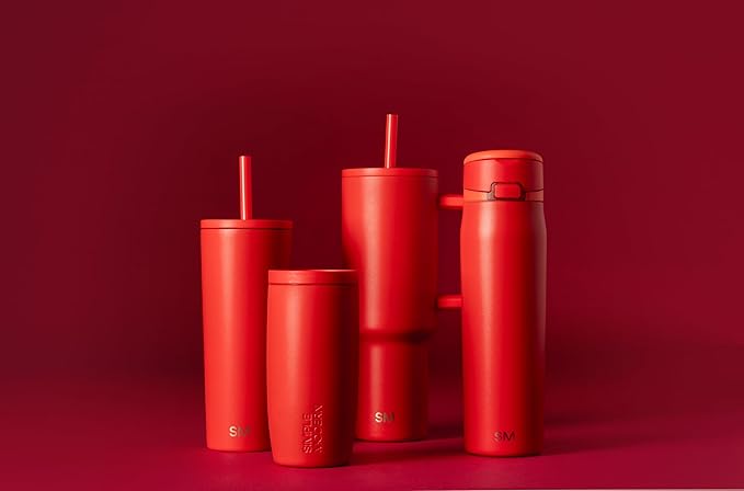 Simple Modern 40 oz Trek Tumbler with Handle and Straw Lid | Cup Holder Friendly Insulated Stainless Steel Travel Mug | Saffron SimpleModern