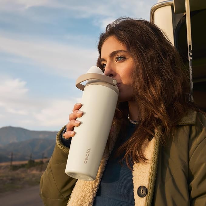 Owala FreeSip Sway Insulated Stainless Steel Water Bottle with Two-Way Spout, Built-In Straw and Bucket Handle, Made for Travel, School, and Sports, 40oz, BPA Free, Leak Proof, Iced Breeze Owala