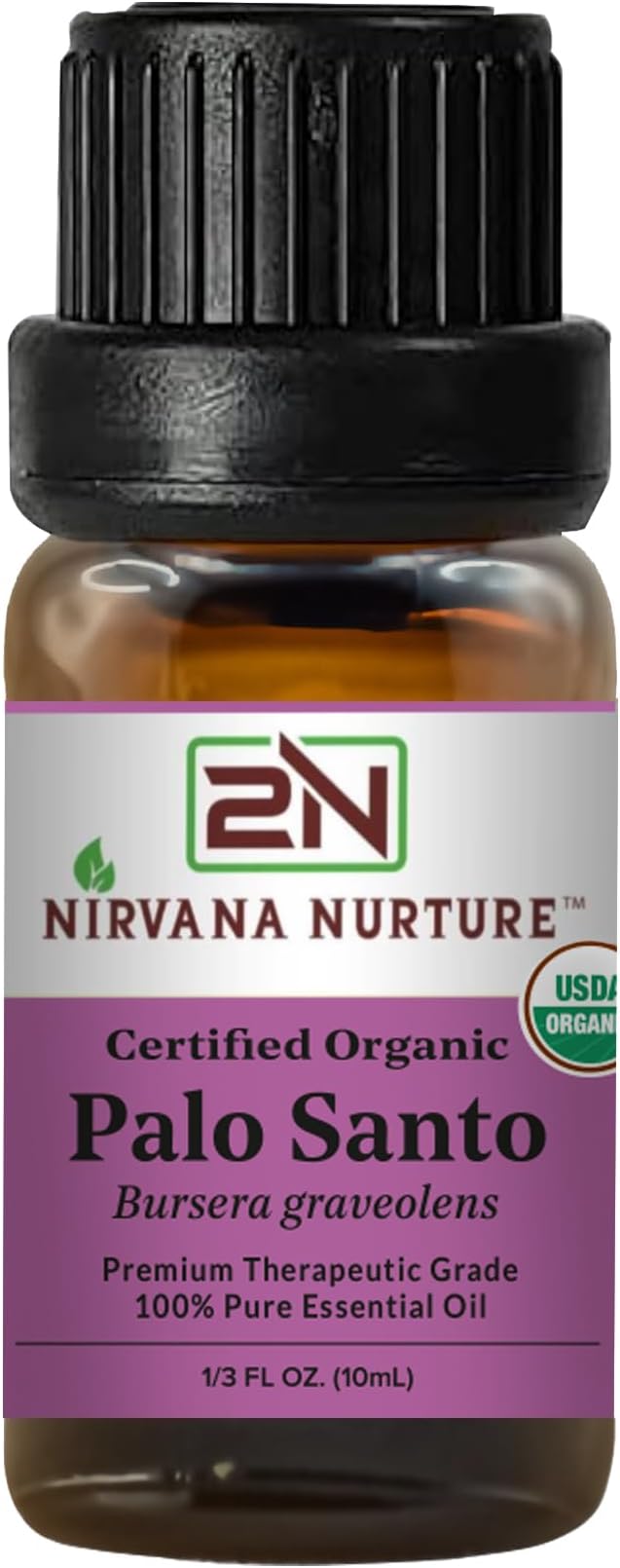 Palo Santo Essential Oil, USDA Certified Organic, 100% Pure Undiluted, Aromatherapy Oil for Diffuser, Hair & Skin Care NirvanaNurture