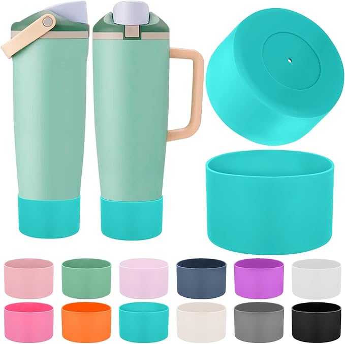 Mity rain 2PCS Protective Silicone Boots for Owala 30oz & 40oz FreeSip Sway Bottles & Tumblers - Accessories for owala, Enhances Stability & Prevents Scratches (Light blue) Mityrain