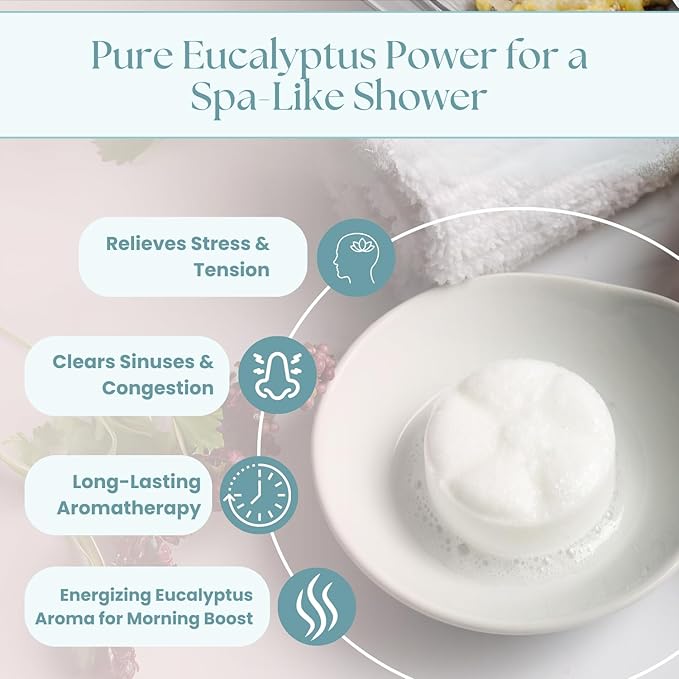 TLG Essence Shower Steamers Aromatherapy 7 Pack – USA Made with Extra Eucalyptus & Menthol – Shower Bomb for Relaxation, Strong-Scented Shower Tablets – Gift for Men & Women - Bloomnest