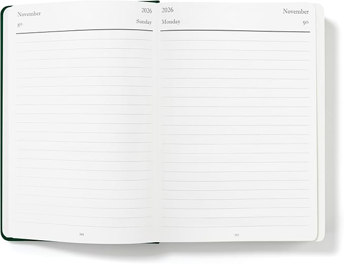 Wykeham's Executive 2026 Daily Journal Planner – US Public Holidays & Format – Customization Available (Personalized Racing Green, 8.5"×5.5") - Bloomnest