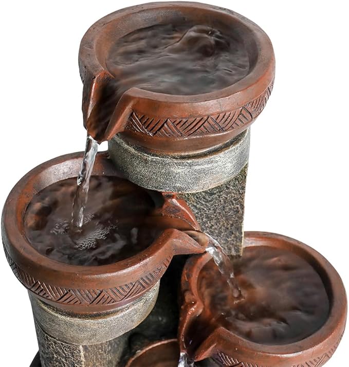 15.7''H Relaxation Desktop Waterfall Fountain Decor Portable Tabletop Waterfall Fountains,Indoor Waterfall Feature with LED Light for Home Office Bedroom