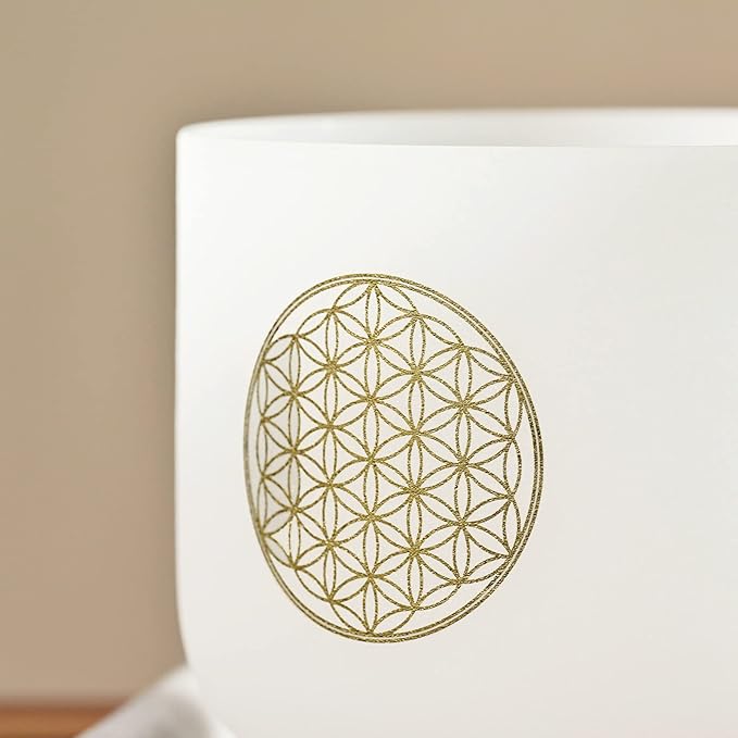 CVNC 528HZ C Note 8 Inch Flower Of Life Crystal Singing Bowl Meditation Sound Bath Sound Healing Chakra Singing Bowl - Bloomnest