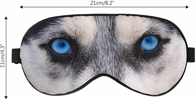 Husky Sleep Eye Mask Blue Wolf Eyes Staring Angry Look Men Women Sleep Mask with Adjustable Strap Eye Cover Eye Shade for Travel, Nap,Meditation - Bloomnest