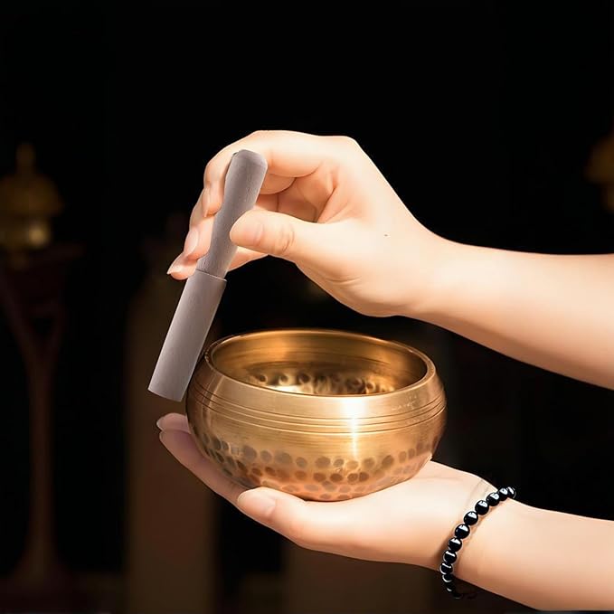 Tibetan Singing Bowls Set, Singing Bowls, Meditation Sound Bowl– Complete Meditation Bowl Kit with Cushion, Mallet & Guide – Perfect Tibetan Bell for Yoga, Relaxation, & Sound Healing - Bloomnest