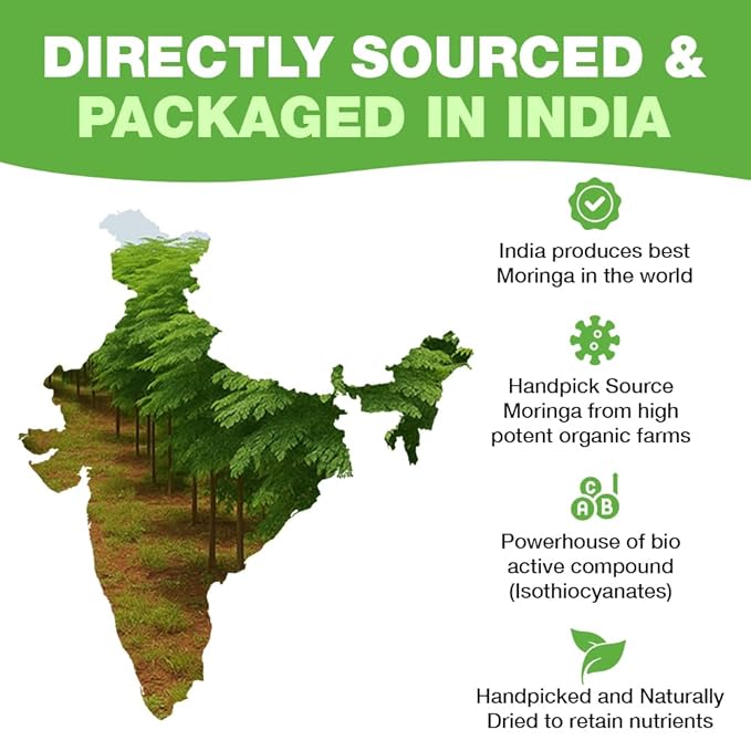 HANDPICK, Organic Moringa Tea Bags (100 Count), Pure Moringa Leaves | Authentic Indian Origin | Caffeine Free, Non GMO | Earthy, Light & Refreshing | Round Eco-conscious Teabags - Bloomnest