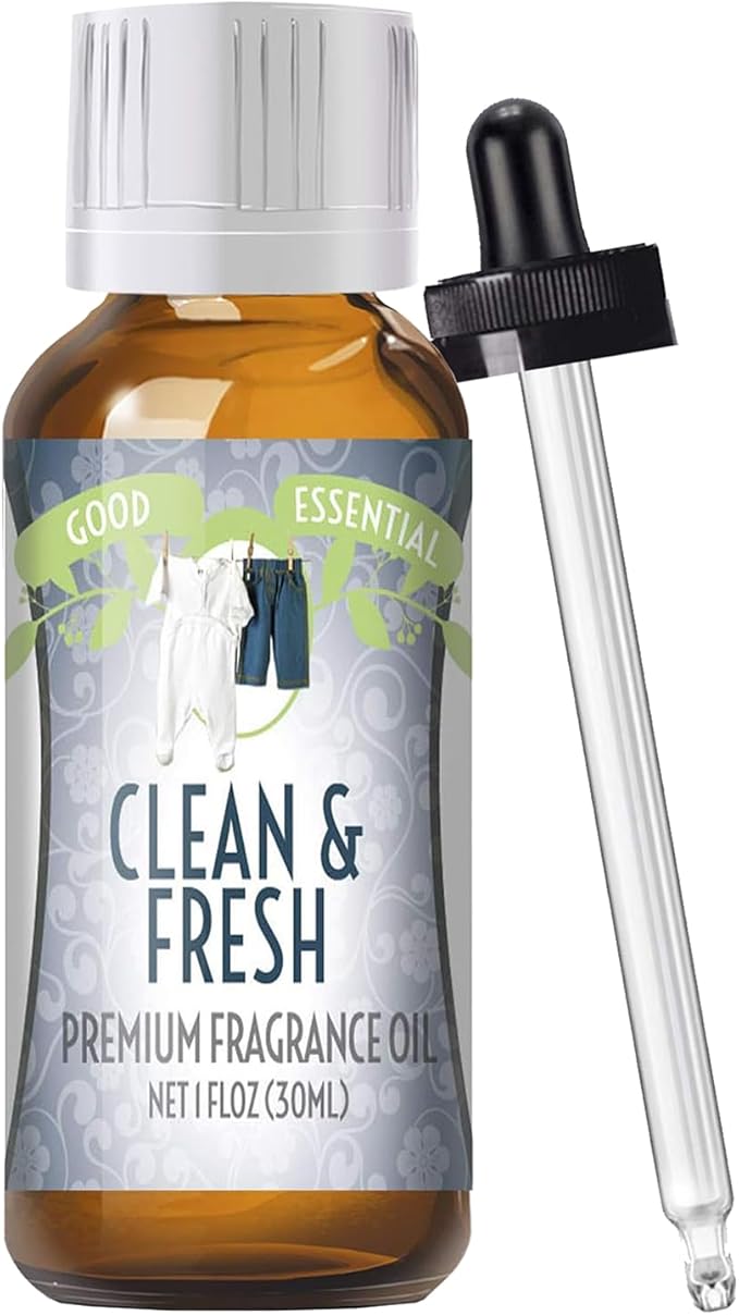 Good Essential 30 ml Clean & Fresh Fragrance Oil - Candle Fragrance Oil for Kitchen, Floor, or Carpet Cleaner and Candles - 1 fl oz Candle Fragrance Oil GoodEssential