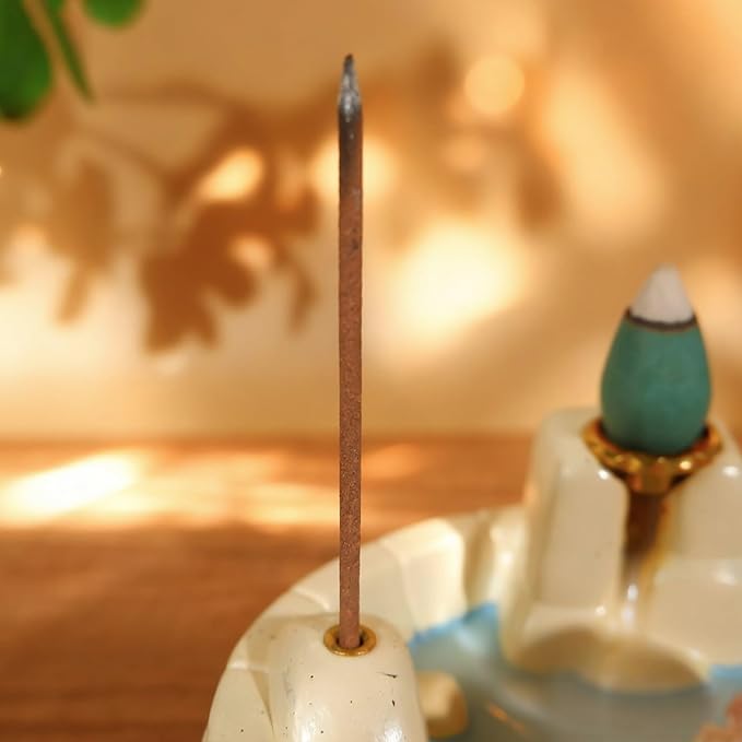 White Capybara Backflow Incense Holder - Adorable Unique Design with Waterfall Effect for Relaxation & Aromatherapy | Perfect for Energy Cleansing,Yoga,Meditation,Zen Spaces, and Altar Decor - Bloomnest
