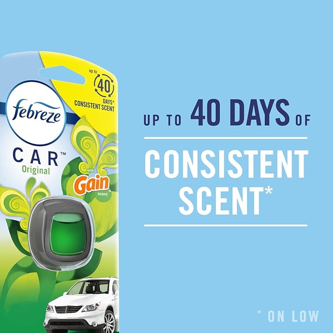 Febreze Vent Clip Car Air Freshener, Odor Eliminator, Watermelon Scent, 2 CLIPS - Bloomnest