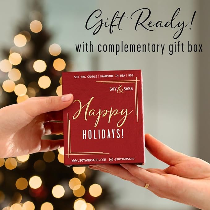 Christmas Candles, Fall Candles, Warm and Cozy' Soy Candle I Berries, Apple & Cinnamon I Infused w/Essential Oils I Warm n Cozy Home Decor I Winter and Holiday Candle I 50Hr Burn I USA Made - Bloomnest