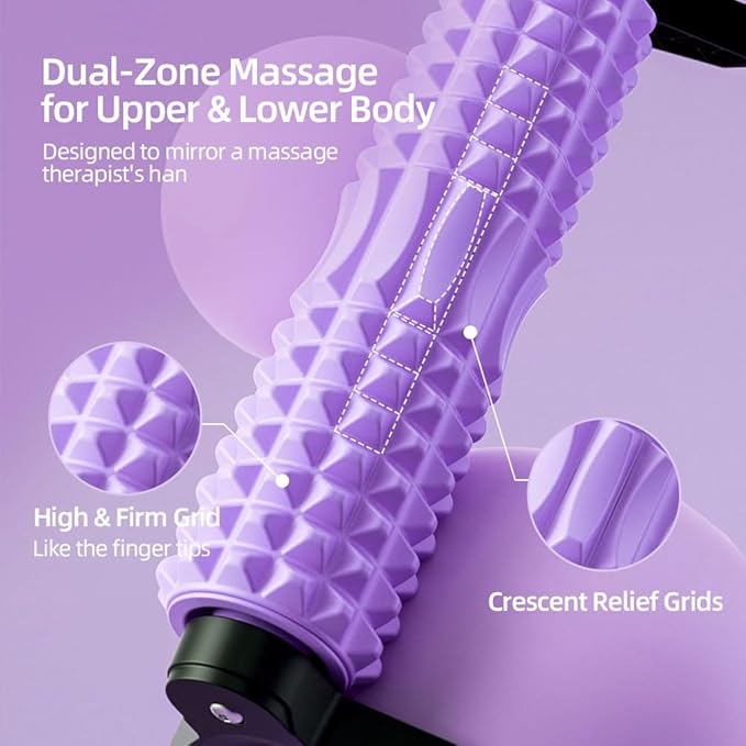 RUNWE Foam Roller with Stand - Bracket Foam Roller for Back Pain, 21 inch Trigger Point Deep Tissue Massage Roller, Medium Density Grid Bracket Foam Rollers, Leg Roller for Muscles Deep Tissue - Bloomnest
